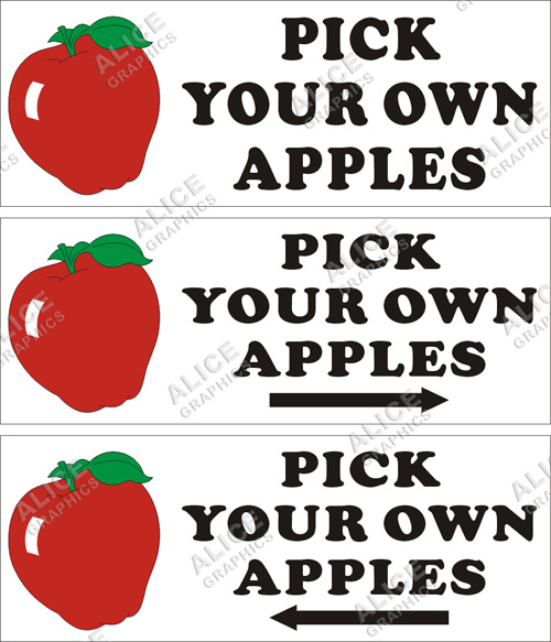 36inX96in Orchards and Farms PICK YOUR OWN APPLES Vinyl Banner Sign