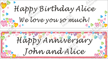 22inX84in Custom Personalized Happy Birthday or Happy Anniversary Party Vinyl Banner Sign