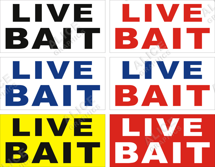 22inX44in LIVE BAIT Vinyl Banner Sign